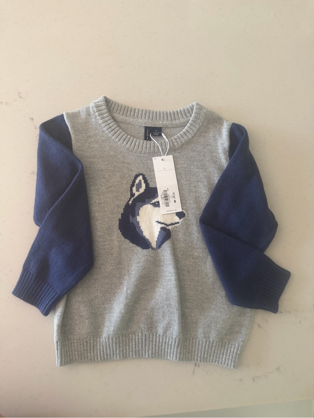 NWT Janie&Jack Navy Husky Intarsia 2T Sweater